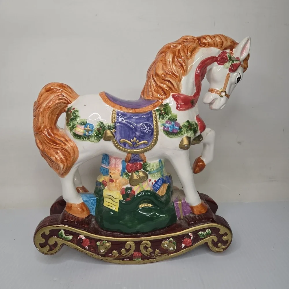 SAN FRANCISCO MUSIC BOX Carousel MUSICAL CHRISTMAS ROCKING HORSE‎ Jingle Bells